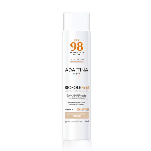 Mostrar detalhes para Protetor Solar Fluido Biosole Fluid Sun Color Defense FPS98 Médio Claro 40ml - Ada Tina Imagem de Protetor Solar Fluido Biosole Fluid Sun Color Defense FPS98 Médio Claro 40ml - Ada Tina