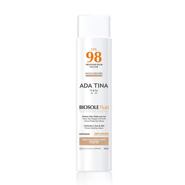Imagem de Protetor Solar Fluido Medio Escuro Biosole Fluid Sun Color Defense FPS98 40ml - Ada Tina