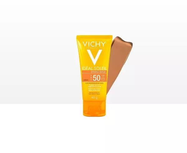 Imagem de Protetor Solar Facial Ideal Soleil Efeito Base Média FPS50 40g - Vichy