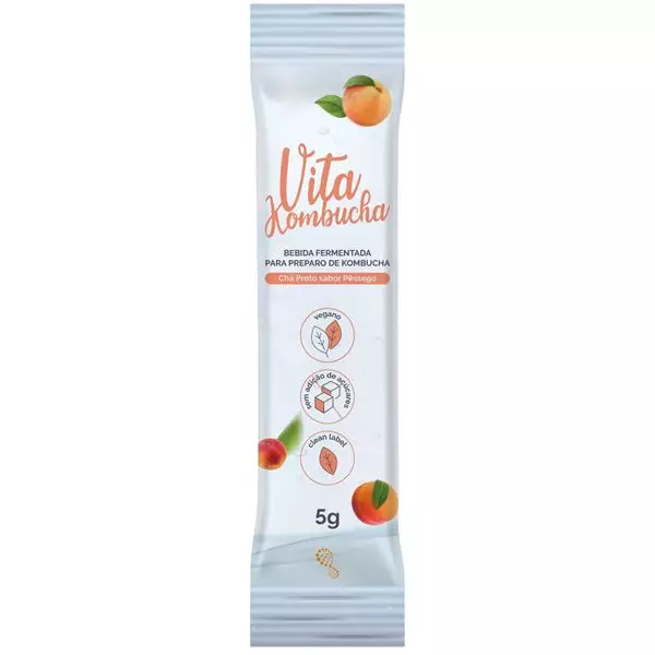 Imagem de Vita Kombucha Chá Preto Sabor Pêssego - Sachê 5g Infinity
